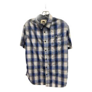 Dakota Grizzly Men's Blue Plaid Flannel Shirt Outdoors Large Short Sleeve Hike
